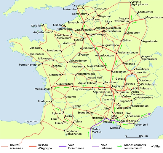 Routes et courants commerciaux en Gaule Routes et courants commerciaux en Gaule