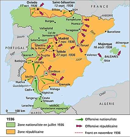 La guerre civile d'Espagne, 1936 La guerre civile d'Espagne, 1936