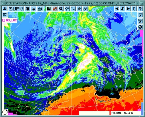 Image satellitaire Météosat dans l’infrarouge Image satellitaire Météosat dans l’infrarouge