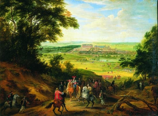 Vue du château de Versailles, depuis les hauteurs de Satory Vue du château de Versailles, depuis les hauteurs de Satory