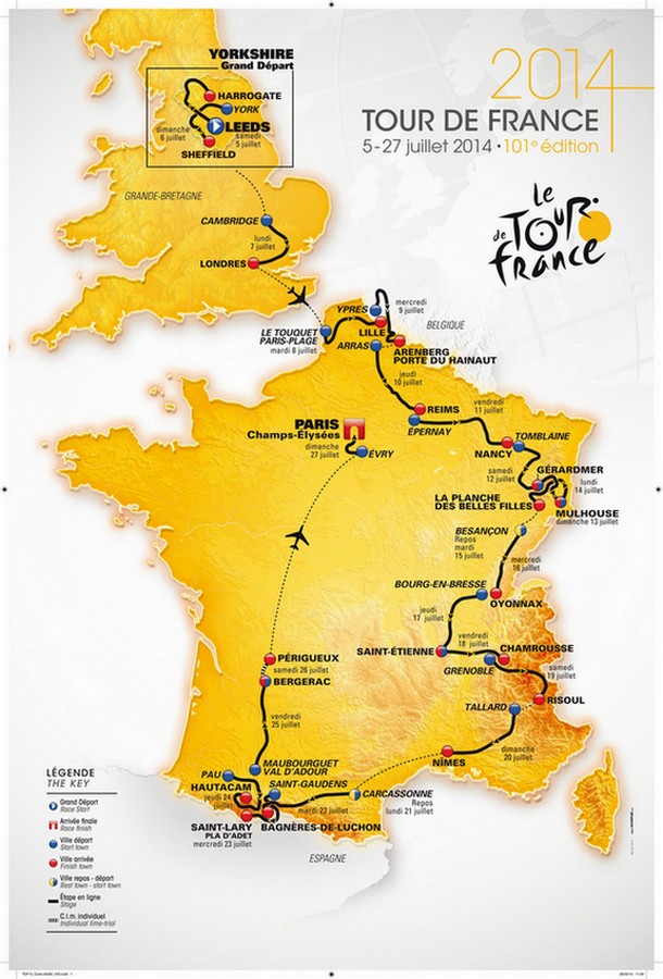 Parcours du Tour de France 2014 Parcours du Tour de France 2014